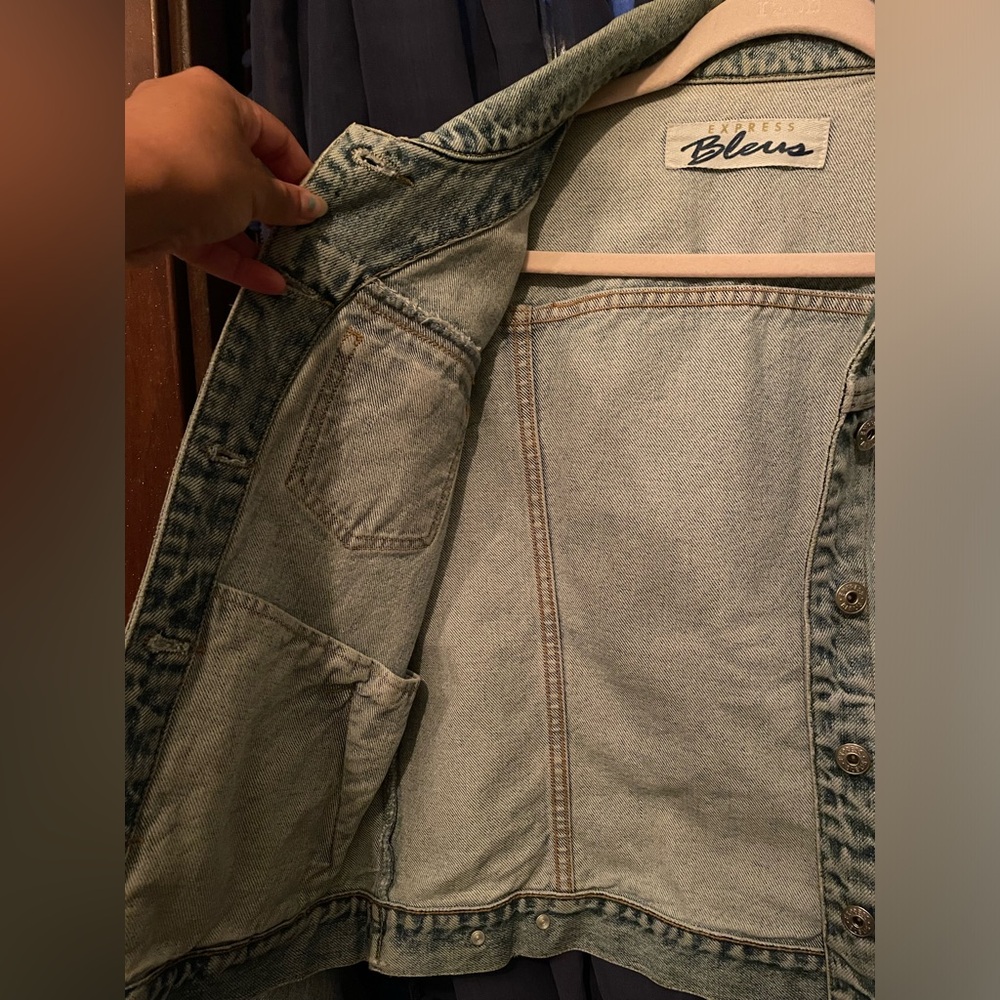 Vintage Express Blues Denim Jacket Size S - Picture 10 of 11